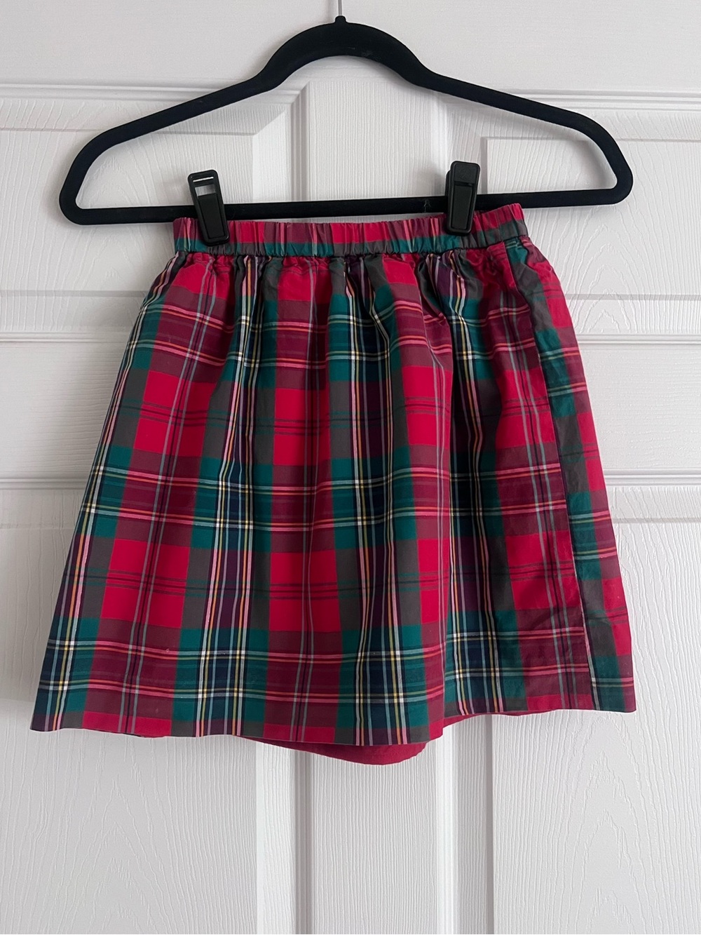 J crew Crewcuts red plaid holiday skirt 10